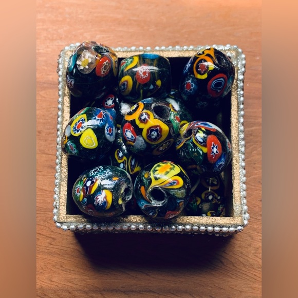 Large Hole Millefiori DIY Assorted Hand Painted Porcelain Beads (Lot of 10) - Picture 3 of 9